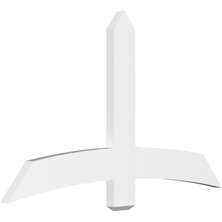 Ekena Millwork Bellingham Architectural Grade PVC Gable Bracket, 60"W x 35"H x 2"D x 6"F, 14/12 Pitch GBP060X35X0206BEL00